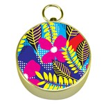 Pattern Leaf Polka Rainbow Gold Compasses Front