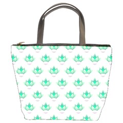 Plant Pattern Green Leaf Flora Bucket Bag by HermanTelo