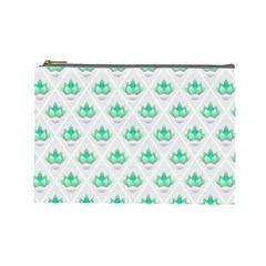 Plant Pattern Green Leaf Flora Cosmetic Bag (large) by HermanTelo