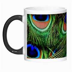 Peacock Feathers Plumage Iridescent Morph Mugs by HermanTelo