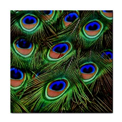 Peacock Feathers Plumage Iridescent Face Towel by HermanTelo