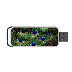 Peacock Feathers Plumage Iridescent Portable Usb Flash (two Sides) by HermanTelo