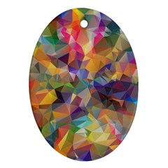 Polygon Wallpaper Oval Ornament (two Sides) by HermanTelo