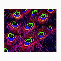 Peacock Feathers Color Plumage Small Glasses Cloth (2 Sides) by HermanTelo