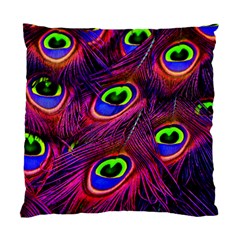 Peacock Feathers Color Plumage Standard Cushion Case (one Side) by HermanTelo