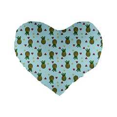 Pineapple Watermelon Fruit Lime Standard 16  Premium Heart Shape Cushions