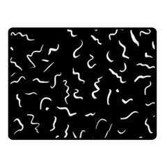 Scribbles Lines Painting Double Sided Fleece Blanket (small) 