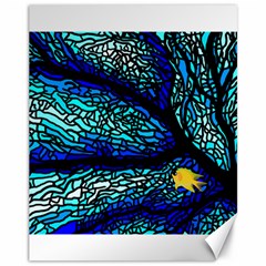 Sea Coral Stained Glass Canvas 11  X 14  by HermanTelo