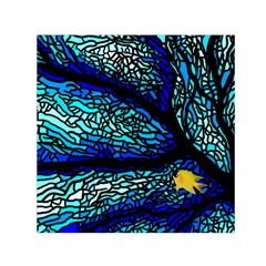 Sea Coral Stained Glass Small Satin Scarf (square) by HermanTelo