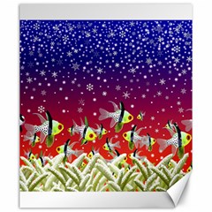 Sea Snow Christmas Coral Fish Canvas 20  X 24  by HermanTelo