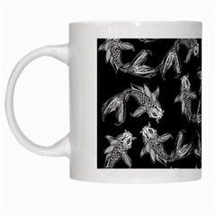 Koi Fish Pattern White Mugs