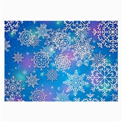 Snowflake Background Blue Purple Large Glasses Cloth (2 Sides) by HermanTelo