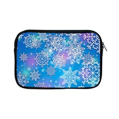 Snowflake Background Blue Purple Apple Ipad Mini Zipper Cases