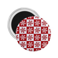 Snowflake Red White 2.25  Magnets