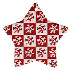 Snowflake Red White Ornament (Star)