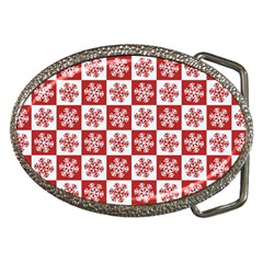 Snowflake Red White Belt Buckles