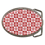 Snowflake Red White Belt Buckles Front