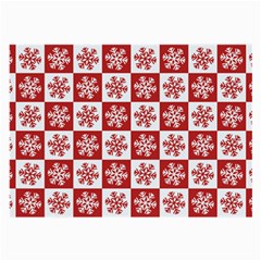 Snowflake Red White Large Glasses Cloth (2 Sides)