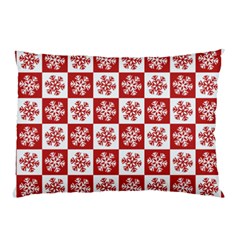 Snowflake Red White Pillow Case