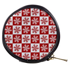 Snowflake Red White Mini Makeup Bag