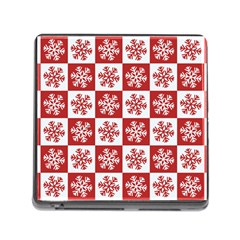 Snowflake Red White Memory Card Reader (Square 5 Slot)