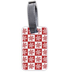 Snowflake Red White Luggage Tag (one side)