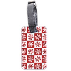 Snowflake Red White Luggage Tag (two sides)