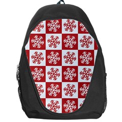 Snowflake Red White Backpack Bag