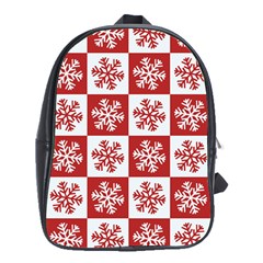 Snowflake Red White School Bag (XL)