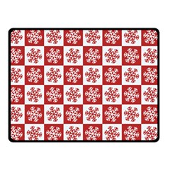 Snowflake Red White Double Sided Fleece Blanket (Small) 