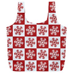 Snowflake Red White Full Print Recycle Bag (XL)