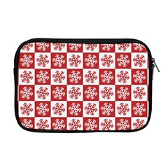 Snowflake Red White Apple MacBook Pro 17  Zipper Case