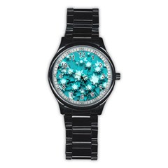 Stars Christmas Ice 3d Stainless Steel Round Watch