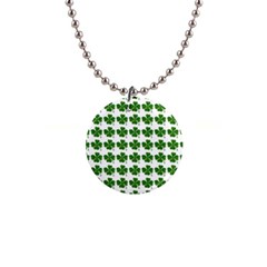 Shamrocks Clover Green Leaf 1  Button Necklace by HermanTelo