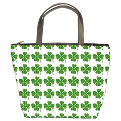 Shamrocks Clover Green Leaf Bucket Bag by HermanTelo