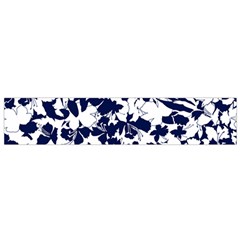 Navy & White Floral Design Small Flano Scarf by WensdaiAmbrose