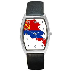 Flag Map Of Armenian Soviet Socialist Republic Barrel Style Metal Watch by abbeyz71