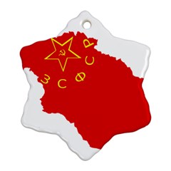 Flag Map Of Transcaucasian Socialist Federative Soviet Republic (1922–1936) Snowflake Ornament (two Sides) by abbeyz71
