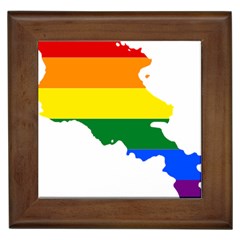 LGBT Flag Map of Armenia Framed Tiles