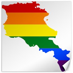 LGBT Flag Map of Armenia Canvas 12  x 12 