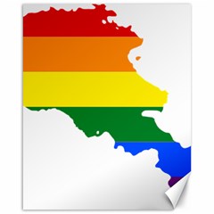 LGBT Flag Map of Armenia Canvas 16  x 20 