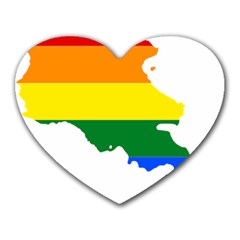 LGBT Flag Map of Armenia Heart Mousepads