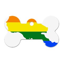 LGBT Flag Map of Armenia Dog Tag Bone (Two Sides)