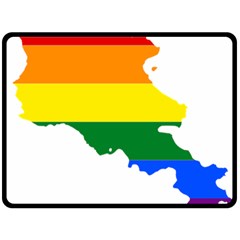 LGBT Flag Map of Armenia Fleece Blanket (Large) 