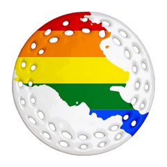 LGBT Flag Map of Armenia Ornament (Round Filigree)