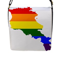 LGBT Flag Map of Armenia Flap Closure Messenger Bag (L)