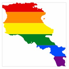 LGBT Flag Map of Armenia Large Satin Scarf (Square)