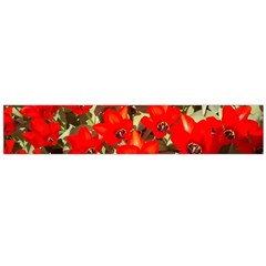 Columbus Commons Red Tulips Large Flano Scarf  by Riverwoman