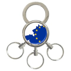 European Union Flag Map Of Austria 3-ring Key Chain by abbeyz71