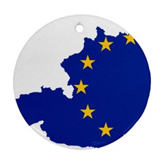 European Union Flag Map Of Austria Round Ornament (two Sides) by abbeyz71